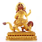 A Wonderful Gilt-Bronze Figure Of Vajrapani Seated On A Dragon