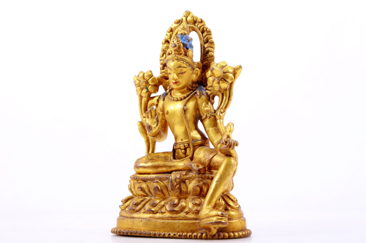 A Magnificent Gilt-Bronze Figure Of Green Tara