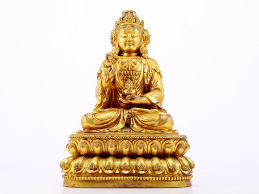 A Wonderful Gilt-Bronze Figure Of Bodhisattva