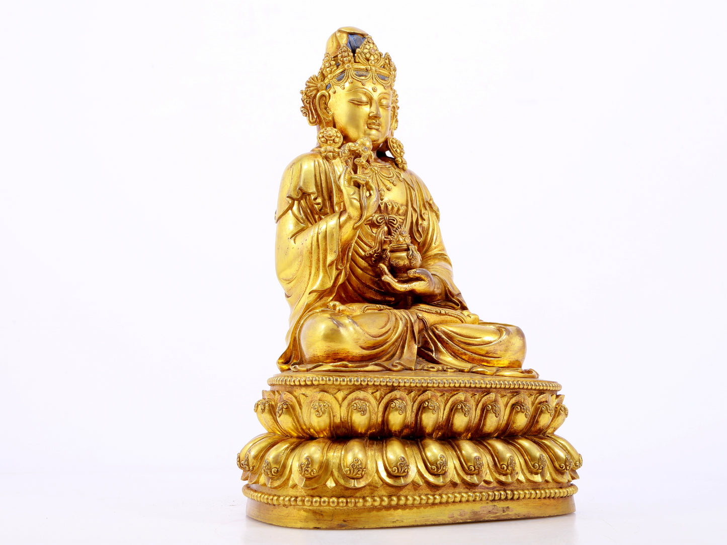 A Wonderful Gilt-Bronze Figure Of Bodhisattva