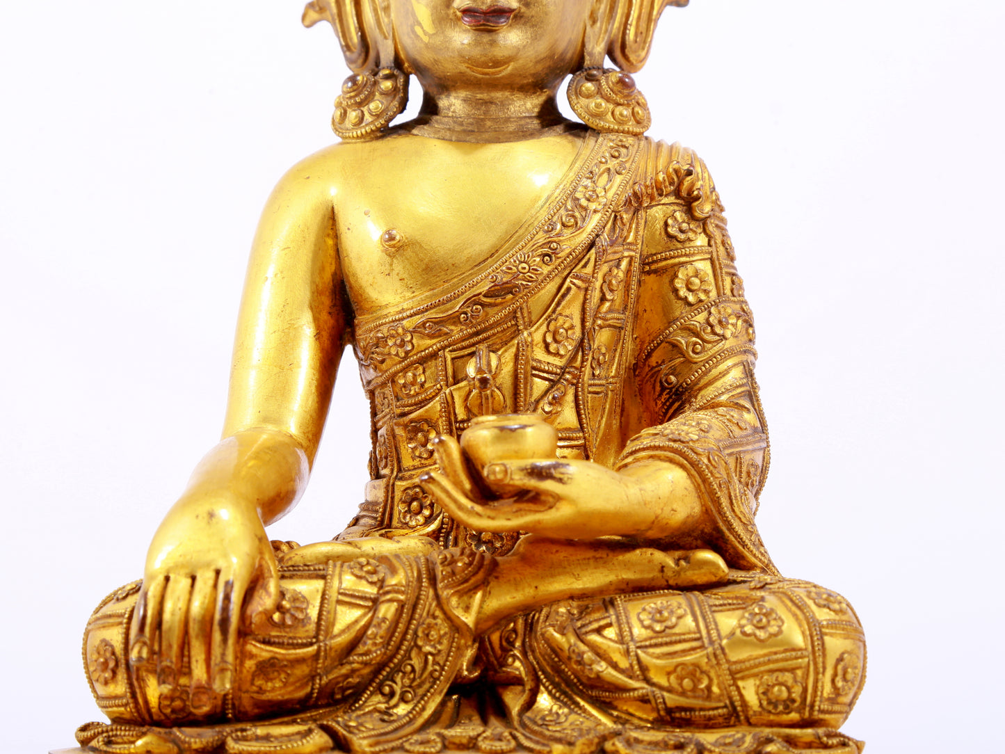 A Wonderful Set Of Three Gilt-Bronze Figures Of Bodhisattva