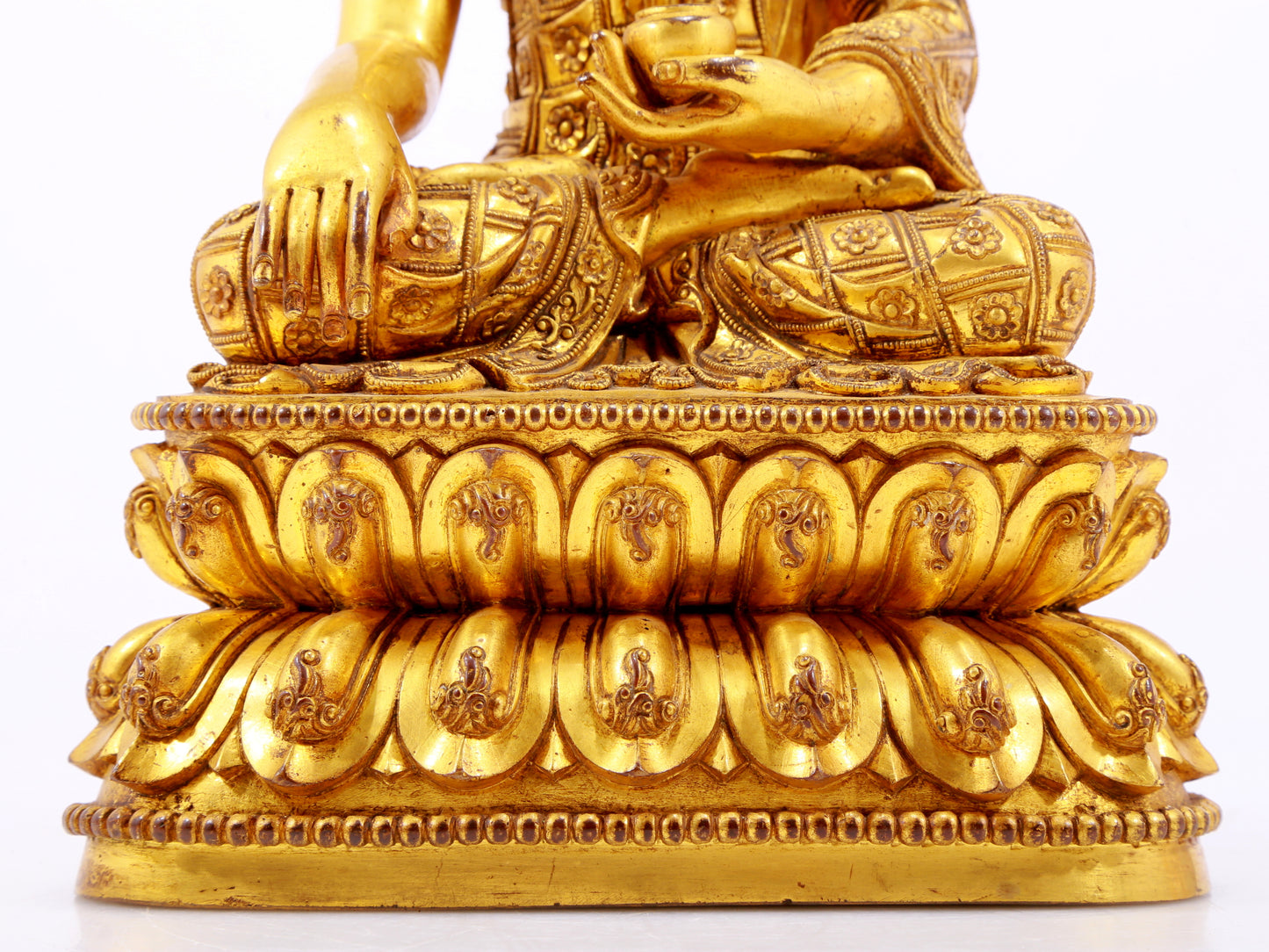 A Wonderful Set Of Three Gilt-Bronze Figures Of Bodhisattva