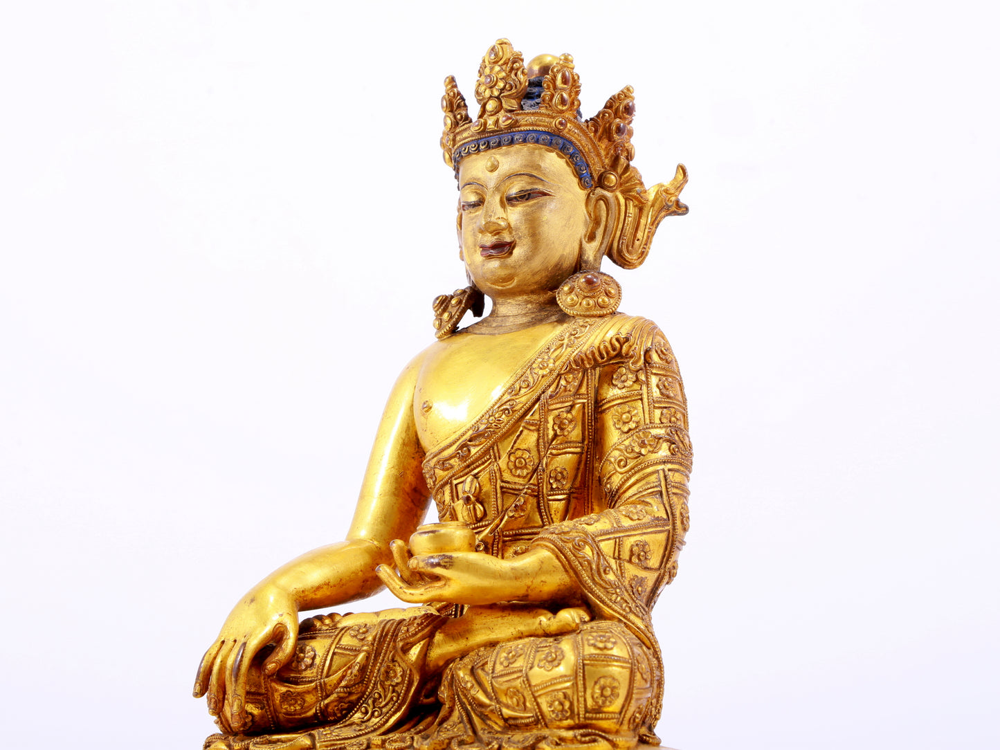 A Wonderful Set Of Three Gilt-Bronze Figures Of Bodhisattva