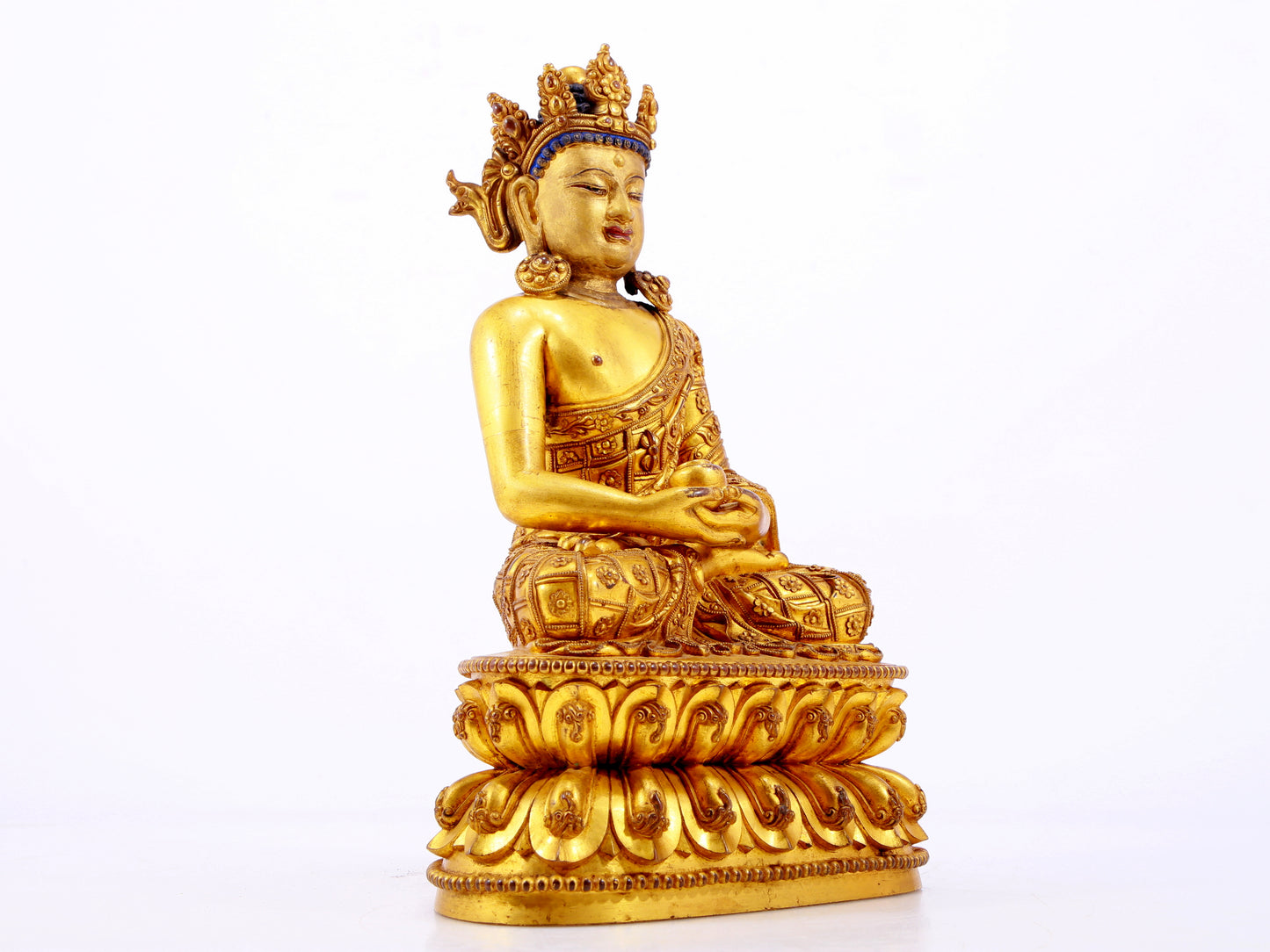 A Wonderful Set Of Three Gilt-Bronze Figures Of Bodhisattva