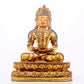 A gilt bronze statue of Amitayus Buddha inlaid with hundreds of treasures