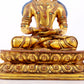 A gilt bronze statue of Amitayus Buddha inlaid with hundreds of treasures