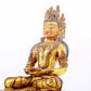 A gilt bronze statue of Amitayus Buddha inlaid with hundreds of treasures