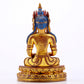 A gilt bronze statue of Amitayus Buddha inlaid with hundreds of treasures