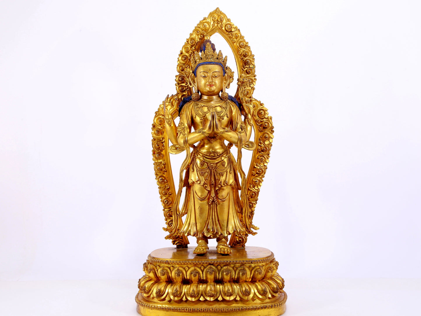 A Splendid Gilt-Bronze Figure Of Four-Armed Avalokiteshvara