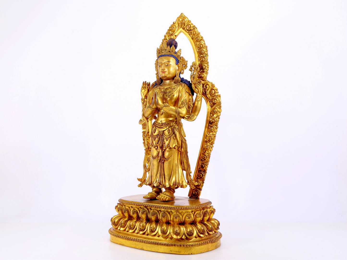 A Splendid Gilt-Bronze Figure Of Four-Armed Avalokiteshvara