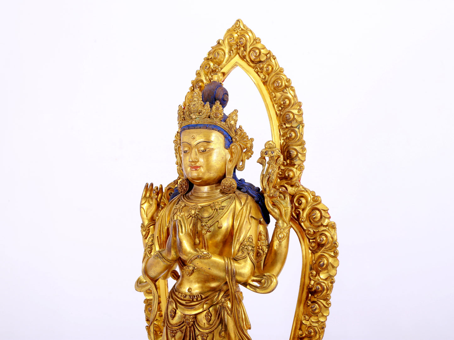 A Splendid Gilt-Bronze Figure Of Four-Armed Avalokiteshvara