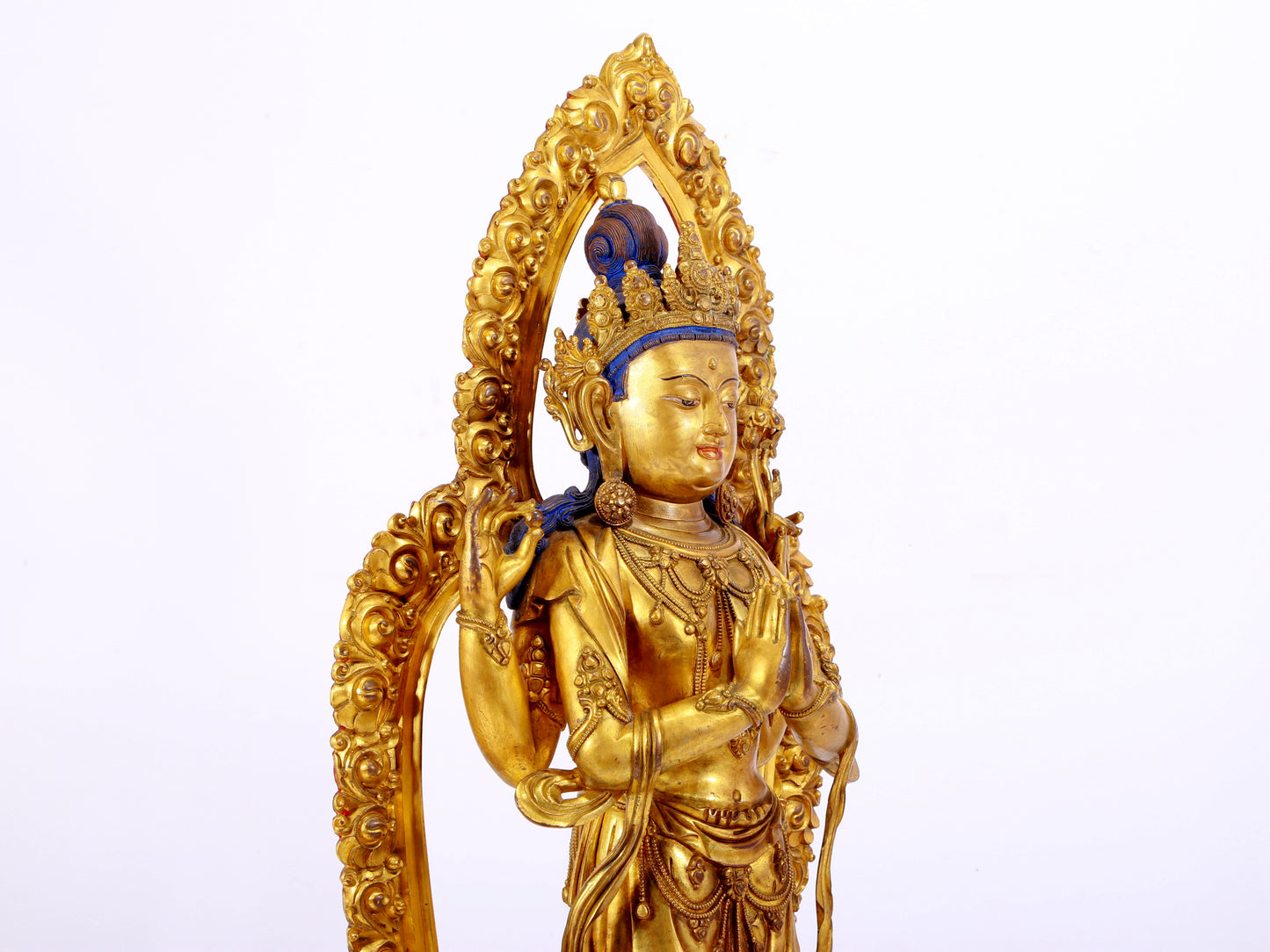 A Splendid Gilt-Bronze Figure Of Four-Armed Avalokiteshvara