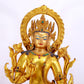 A gilt bronze statue of Tara inlaid with hundreds of treasures