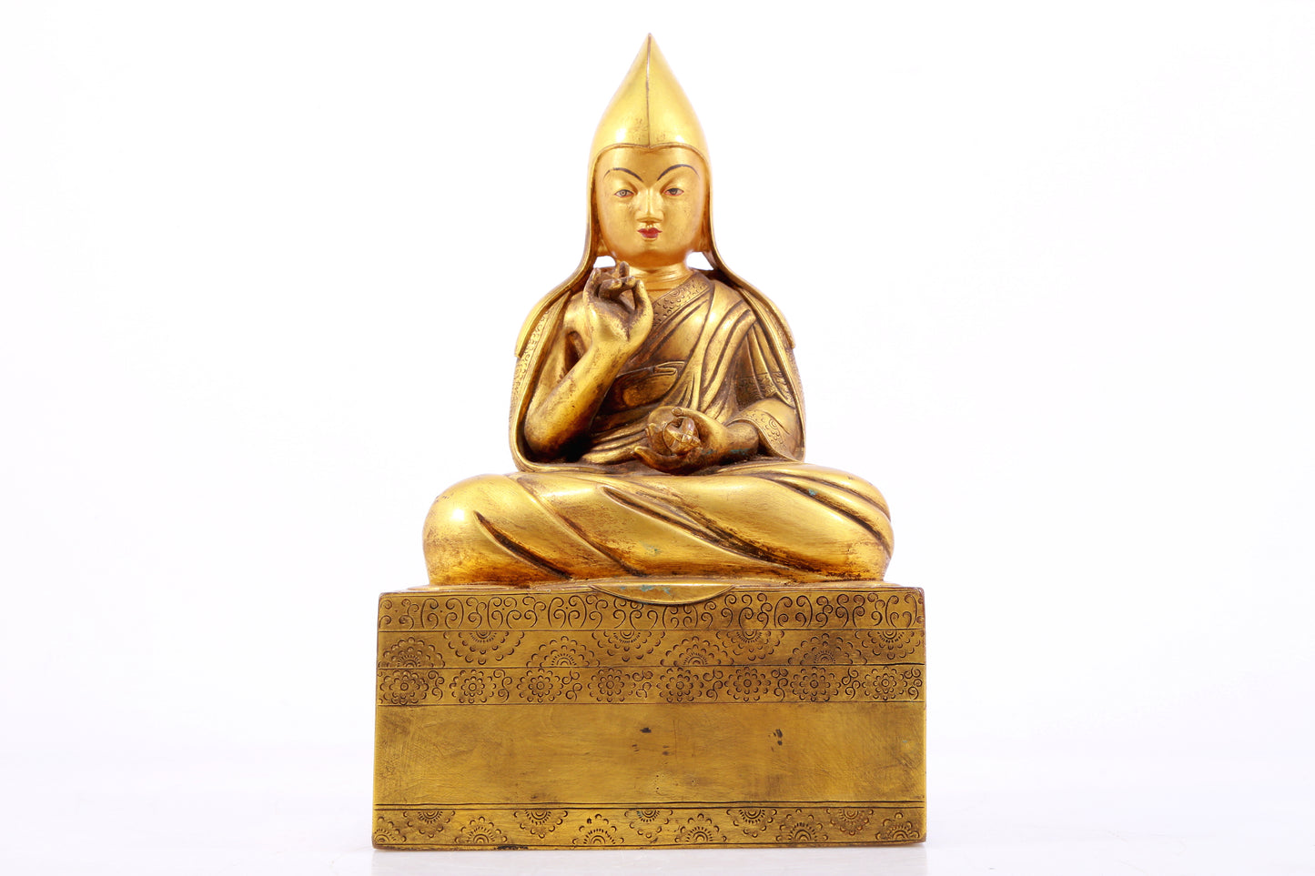 A Magnificent Gilt-Bronze Figure Of Tsongkapa