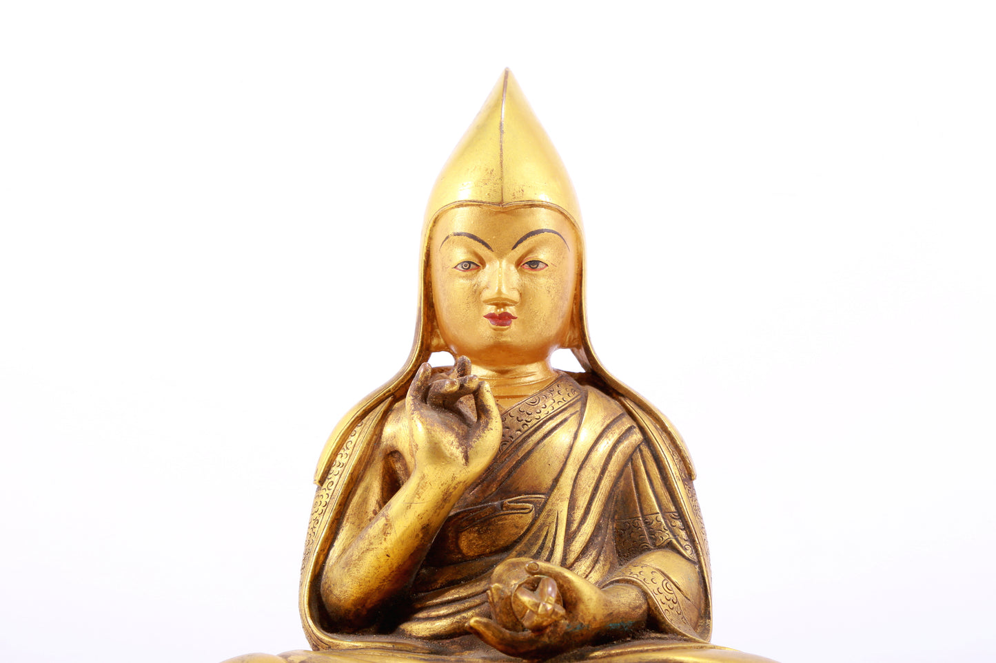 A Magnificent Gilt-Bronze Figure Of Tsongkapa