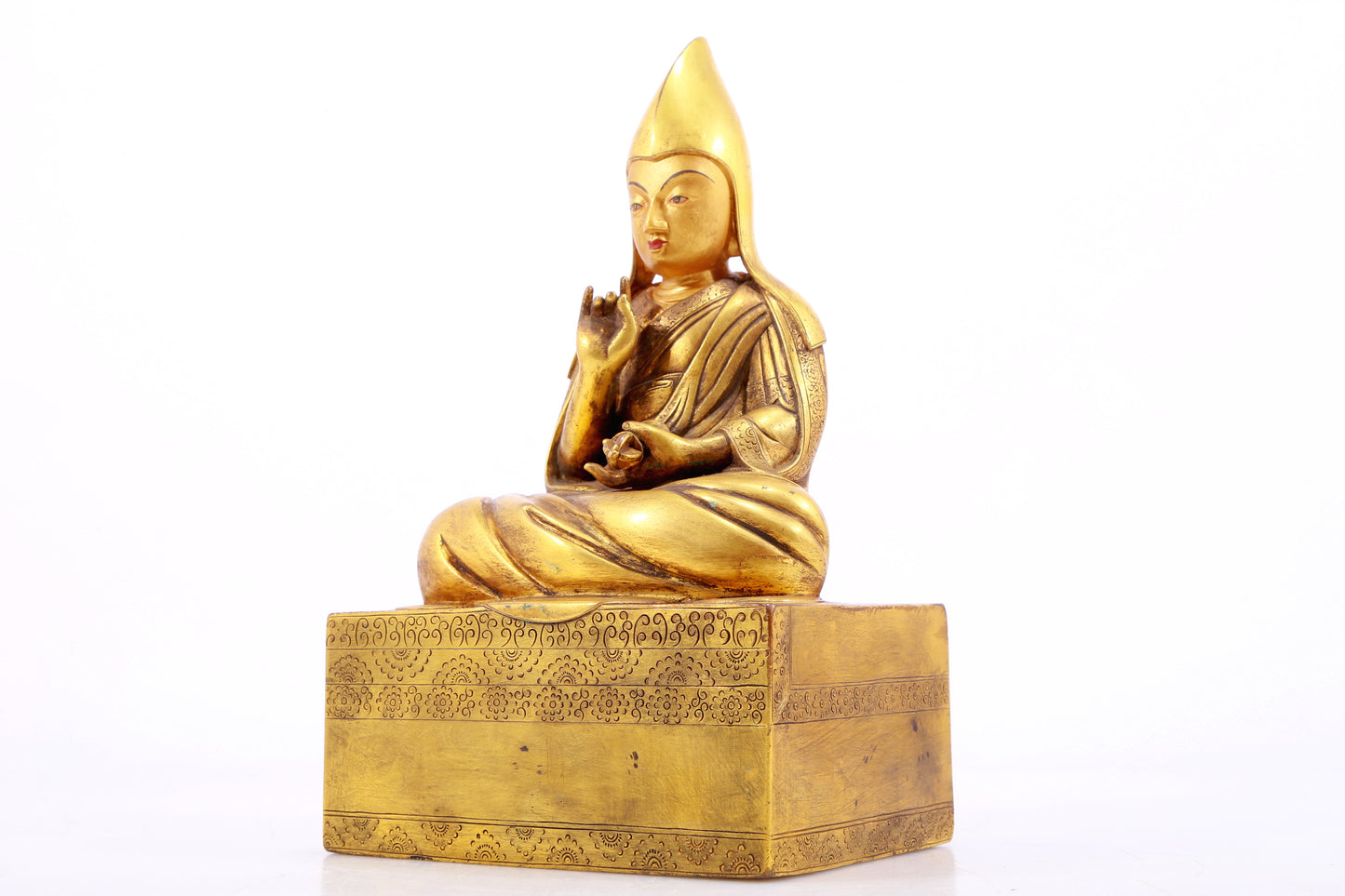 A Magnificent Gilt-Bronze Figure Of Tsongkapa