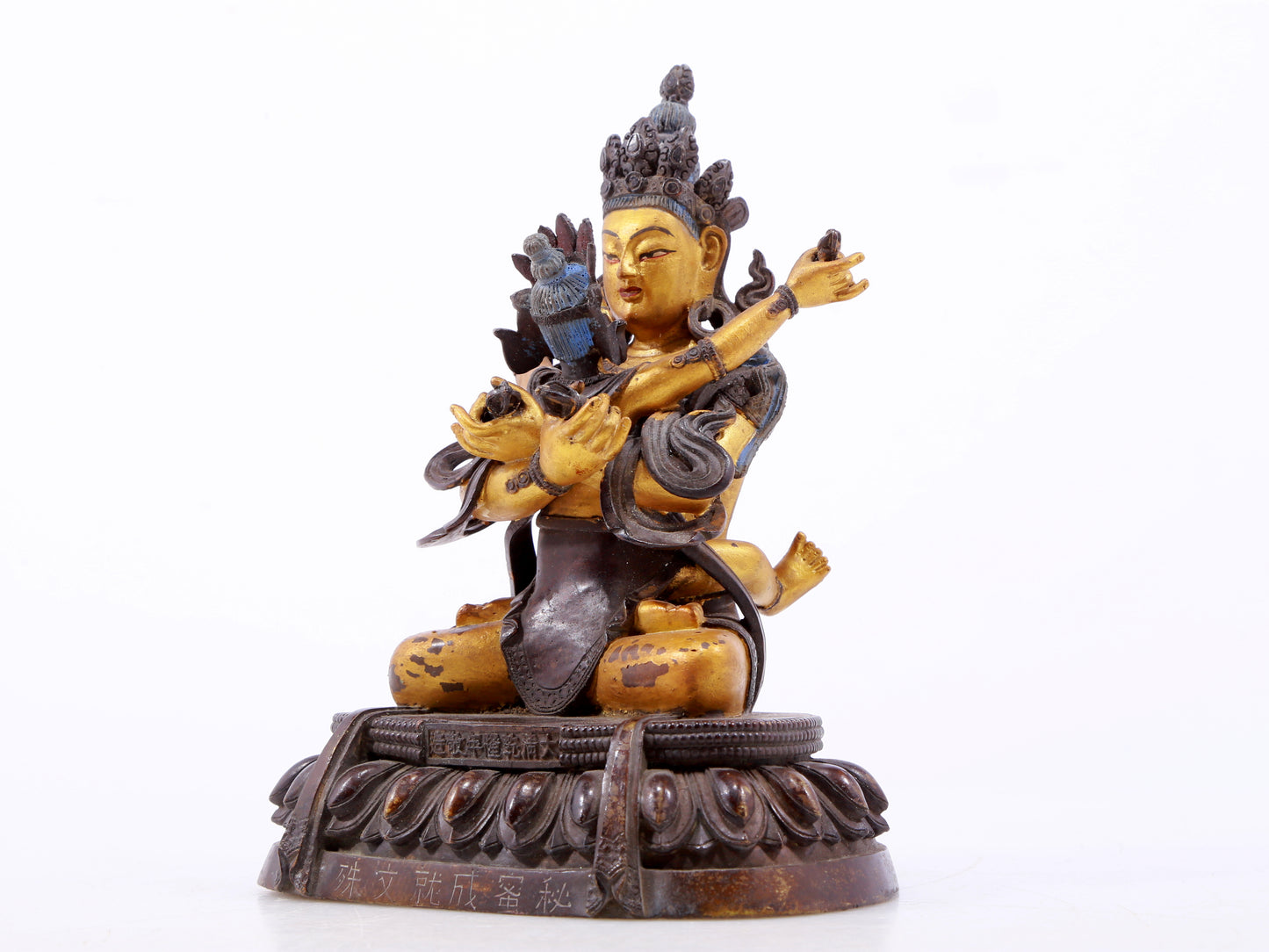 A Splendid Gilt-Bronze Figure Of Manjusri