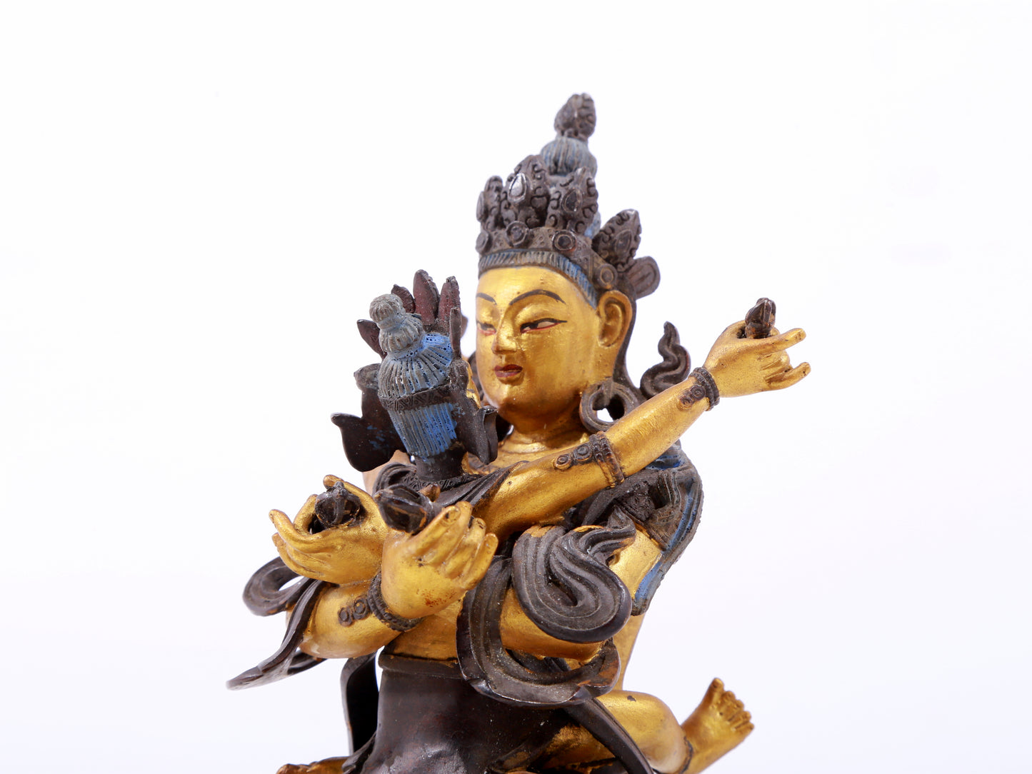 A Splendid Gilt-Bronze Figure Of Manjusri