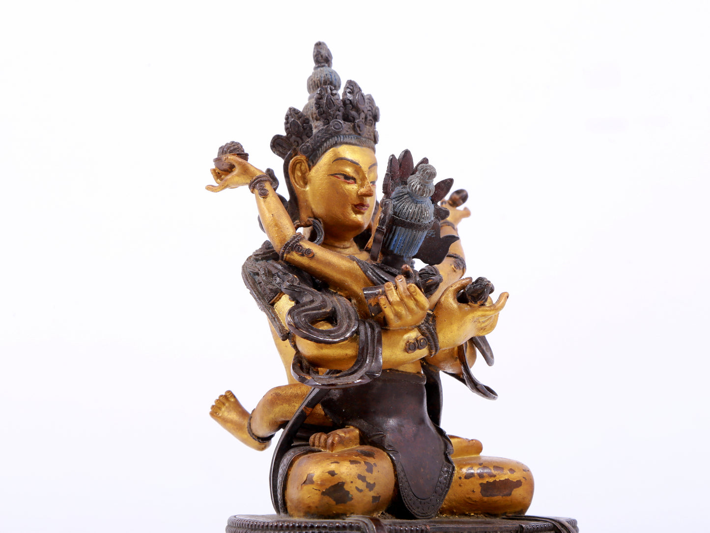 A Splendid Gilt-Bronze Figure Of Manjusri