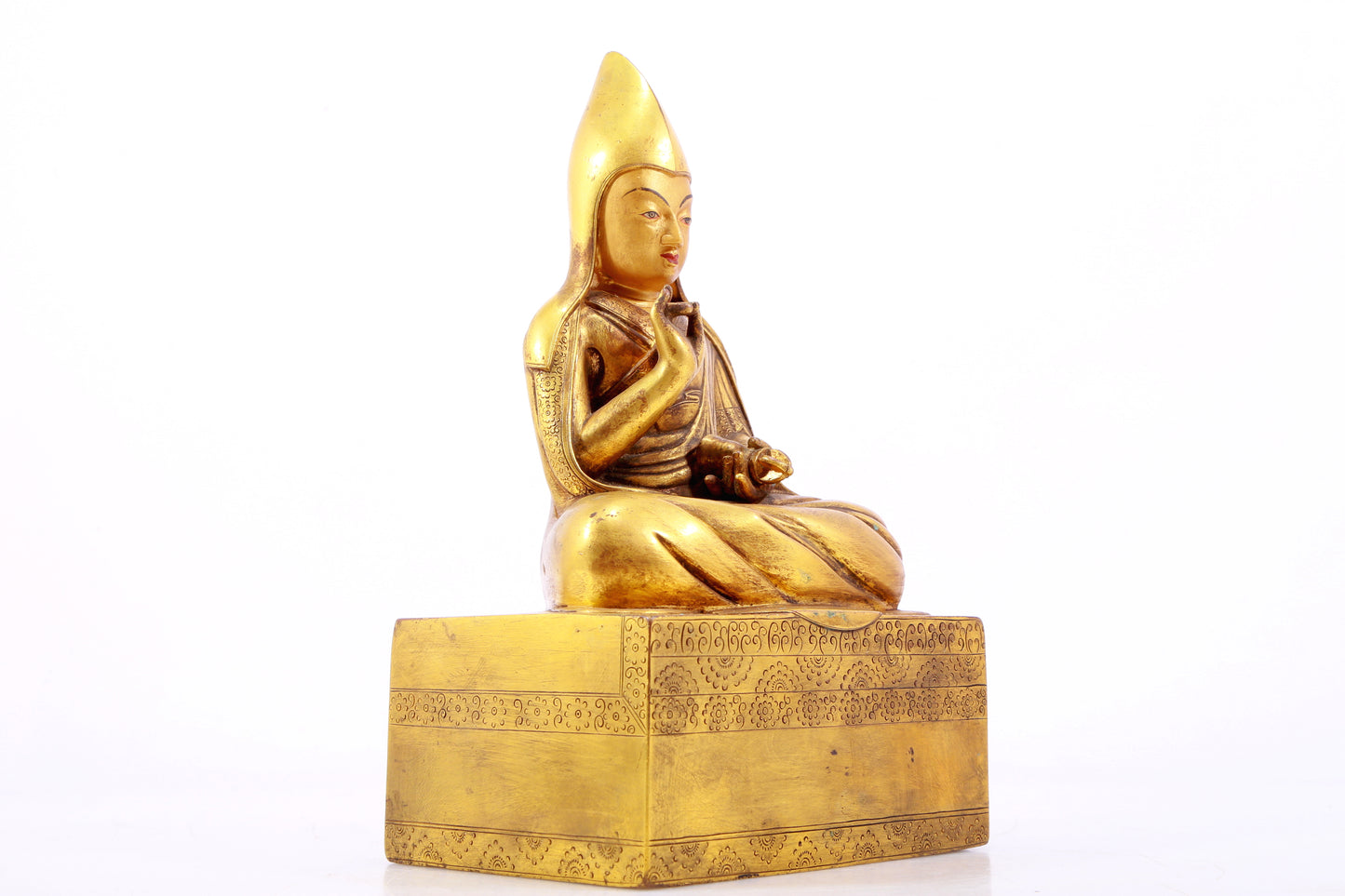 A Magnificent Gilt-Bronze Figure Of Tsongkapa