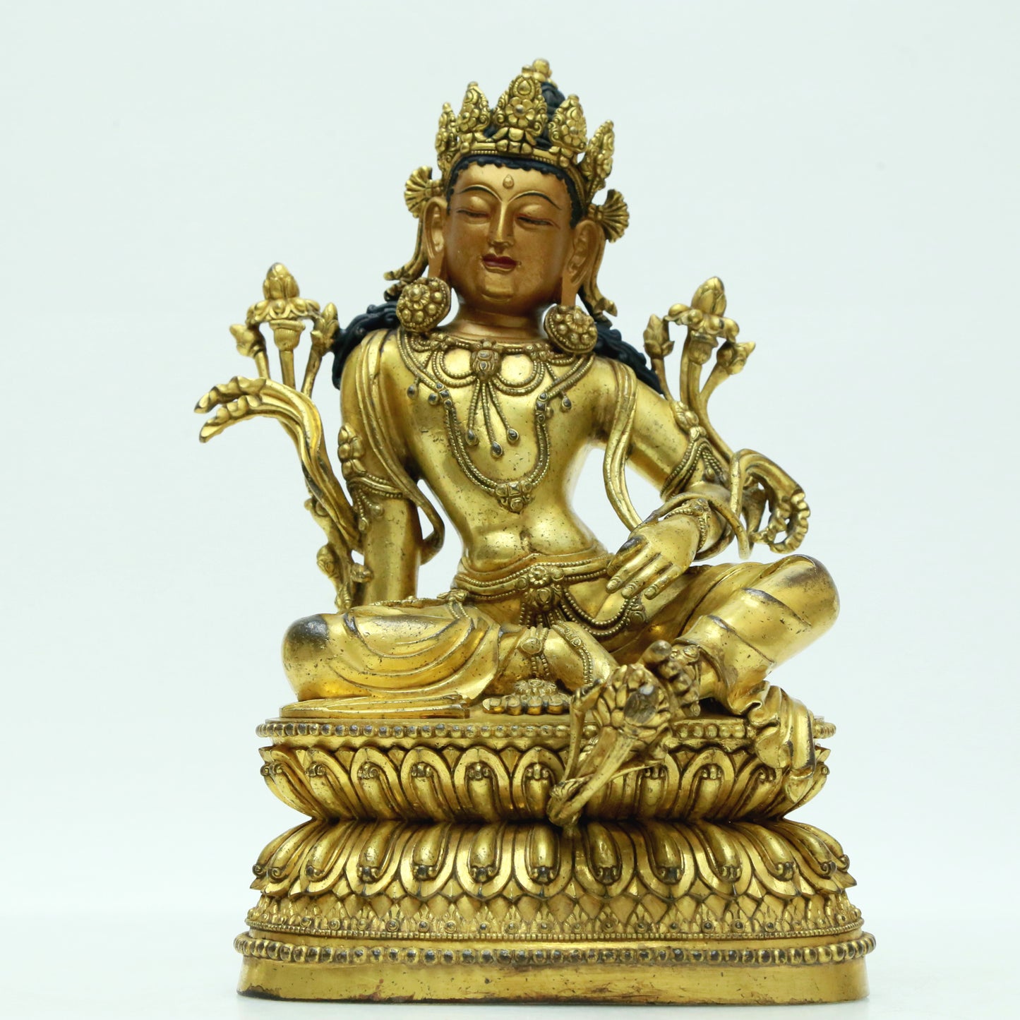 A Magnificent Gilt-Bronze Figure Of Green Tara