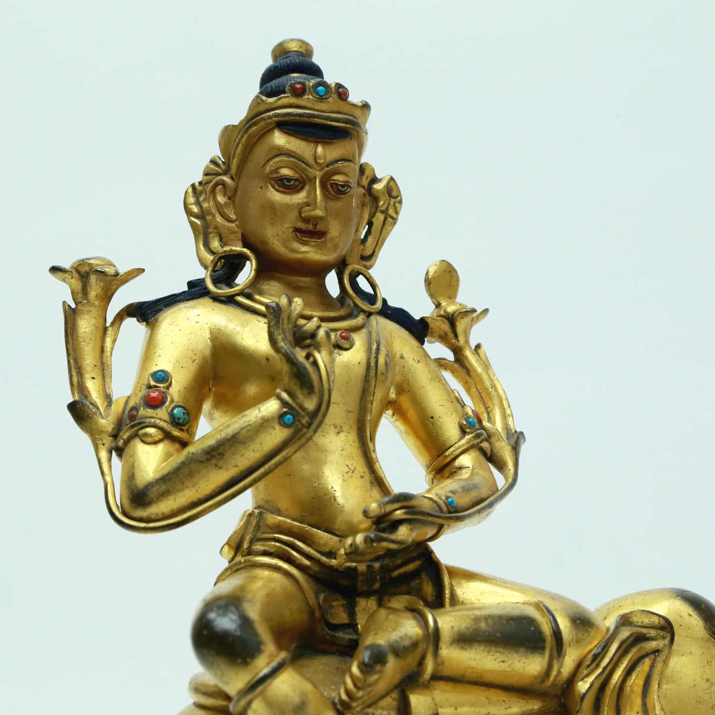 A Magnificent Gilt-Bronze Figure Of Bodhisattva Seated On An Elephant