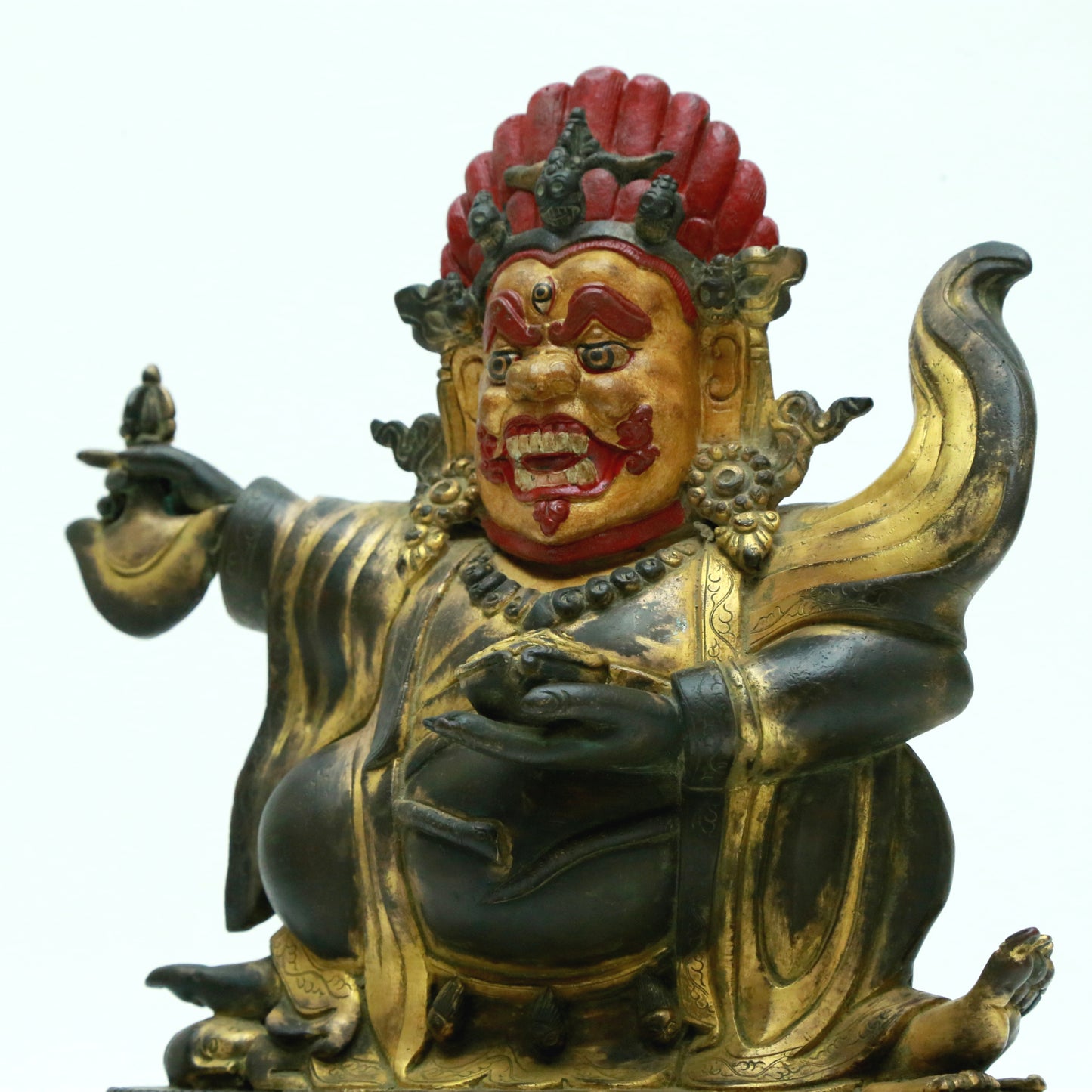 A Magnificent Gilt-Bronze Figure Of Kubera