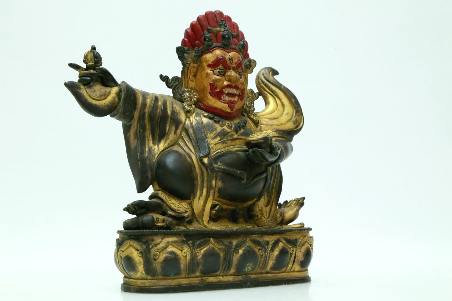 A Magnificent Gilt-Bronze Figure Of Kubera