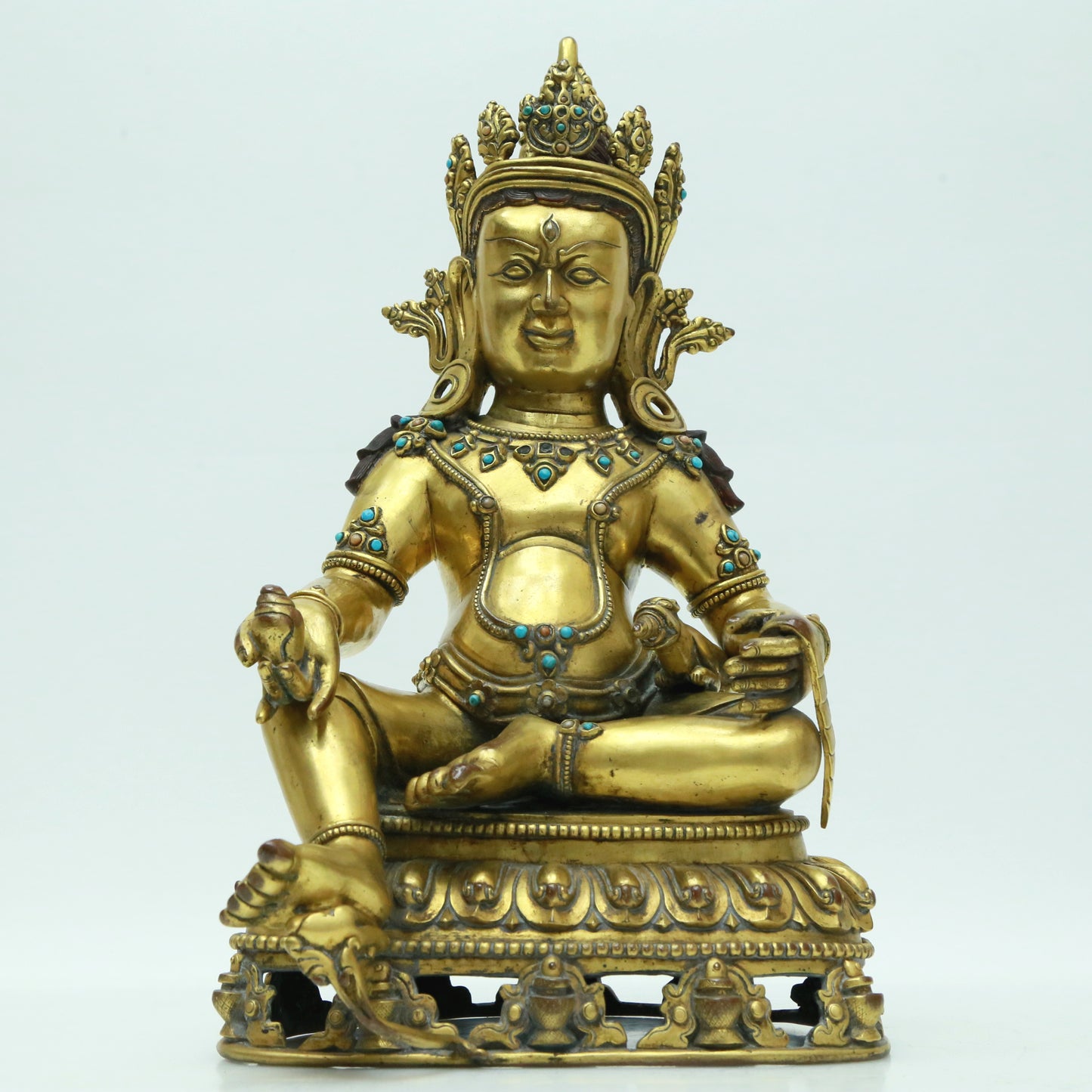 A Magnificent Gilt-Bronze Gem-Inlaid Figure Of Kubera