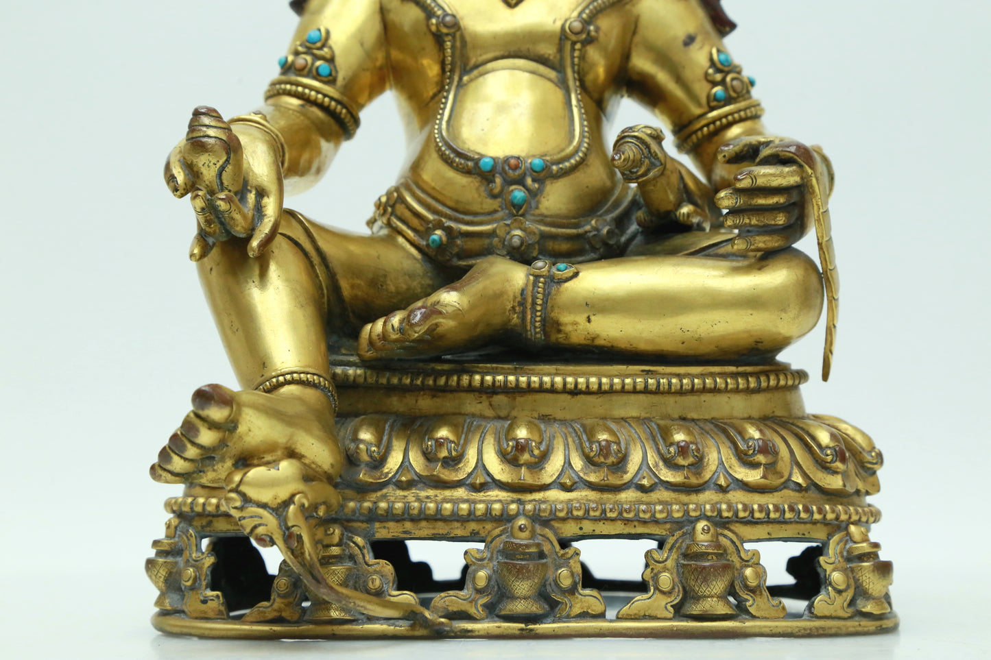 A Magnificent Gilt-Bronze Gem-Inlaid Figure Of Kubera