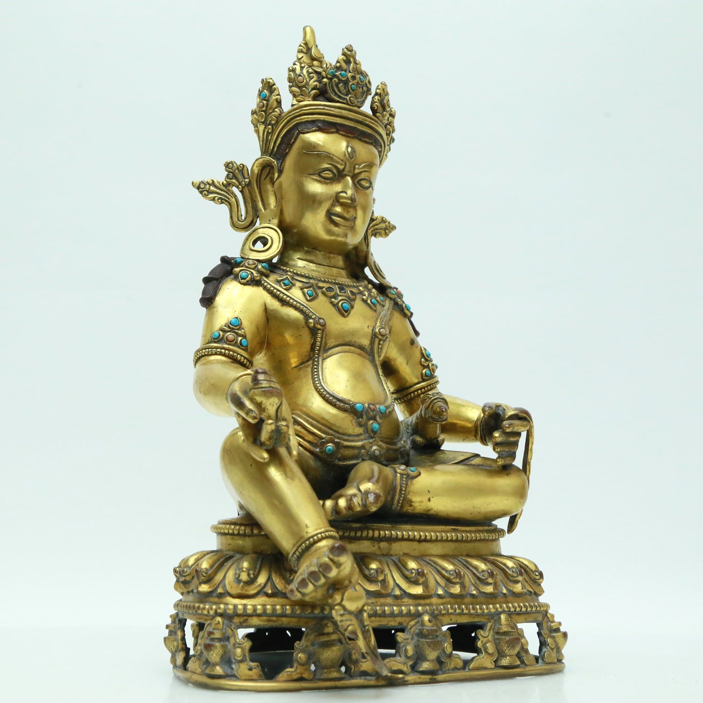 A Magnificent Gilt-Bronze Gem-Inlaid Figure Of Kubera