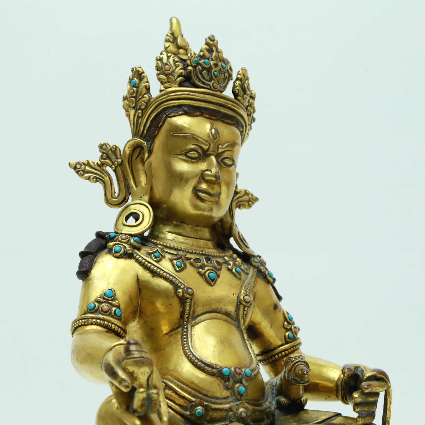 A Magnificent Gilt-Bronze Gem-Inlaid Figure Of Kubera