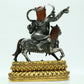 A Magnificent Pair Of Gilt-Bronze Silver Figures Of Kubera Seated On Horses