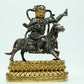 A Magnificent Pair Of Gilt-Bronze Silver Figures Of Kubera Seated On Horses