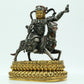 A Magnificent Pair Of Gilt-Bronze Silver Figures Of Kubera Seated On Horses