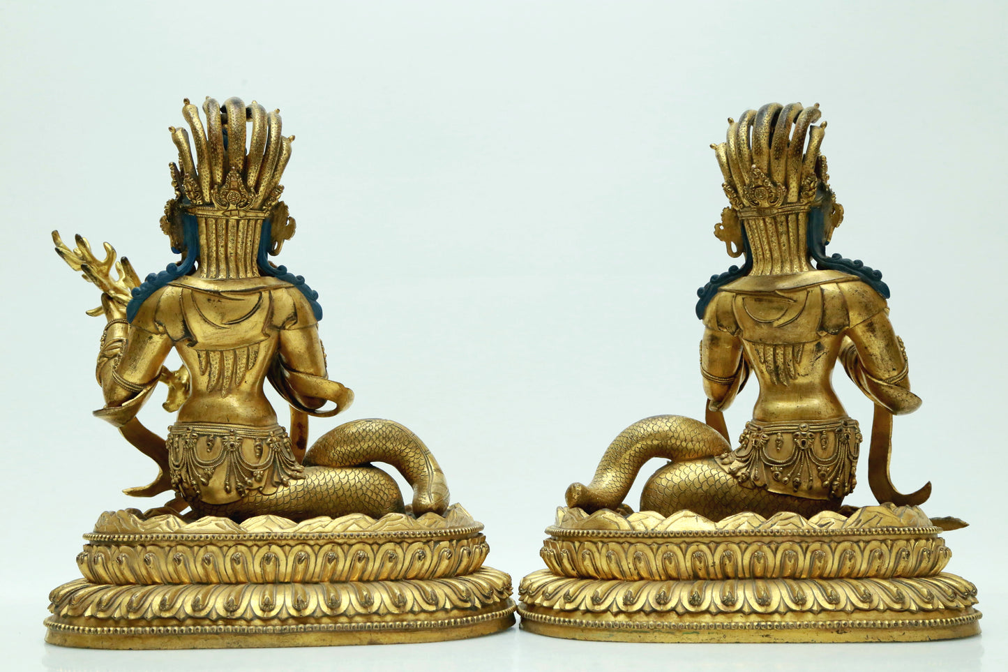 Two Magnificent Gilt-Bronze Figures Of Bodhisattva