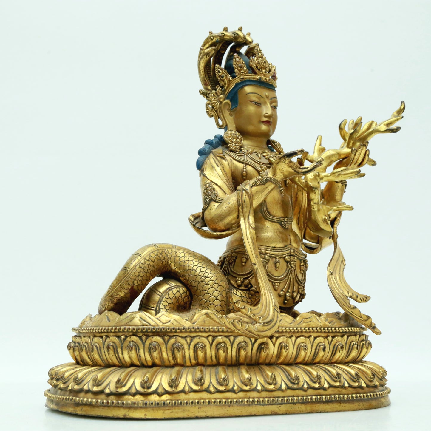 Two Magnificent Gilt-Bronze Figures Of Bodhisattva