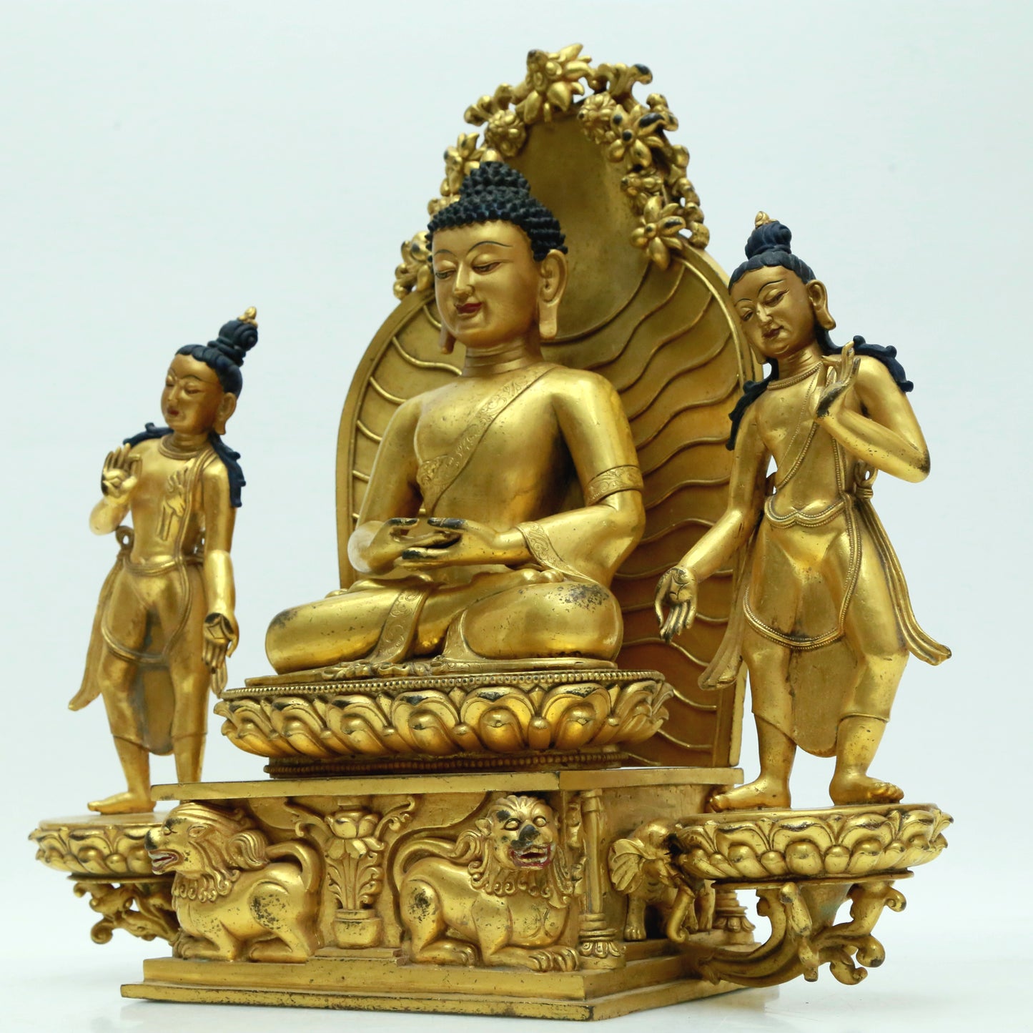 A Magnificent Gilt-Bronze Figure Of Buddha Shakyamuni With Inscriptions