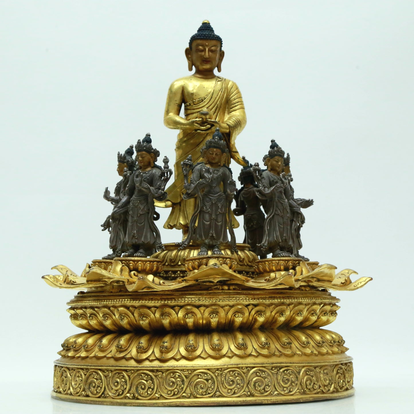 A Magnificent Gilt-Bronze Figure Of Buddha Shakyamuni And A Gilt-Silver Figure Of Tara