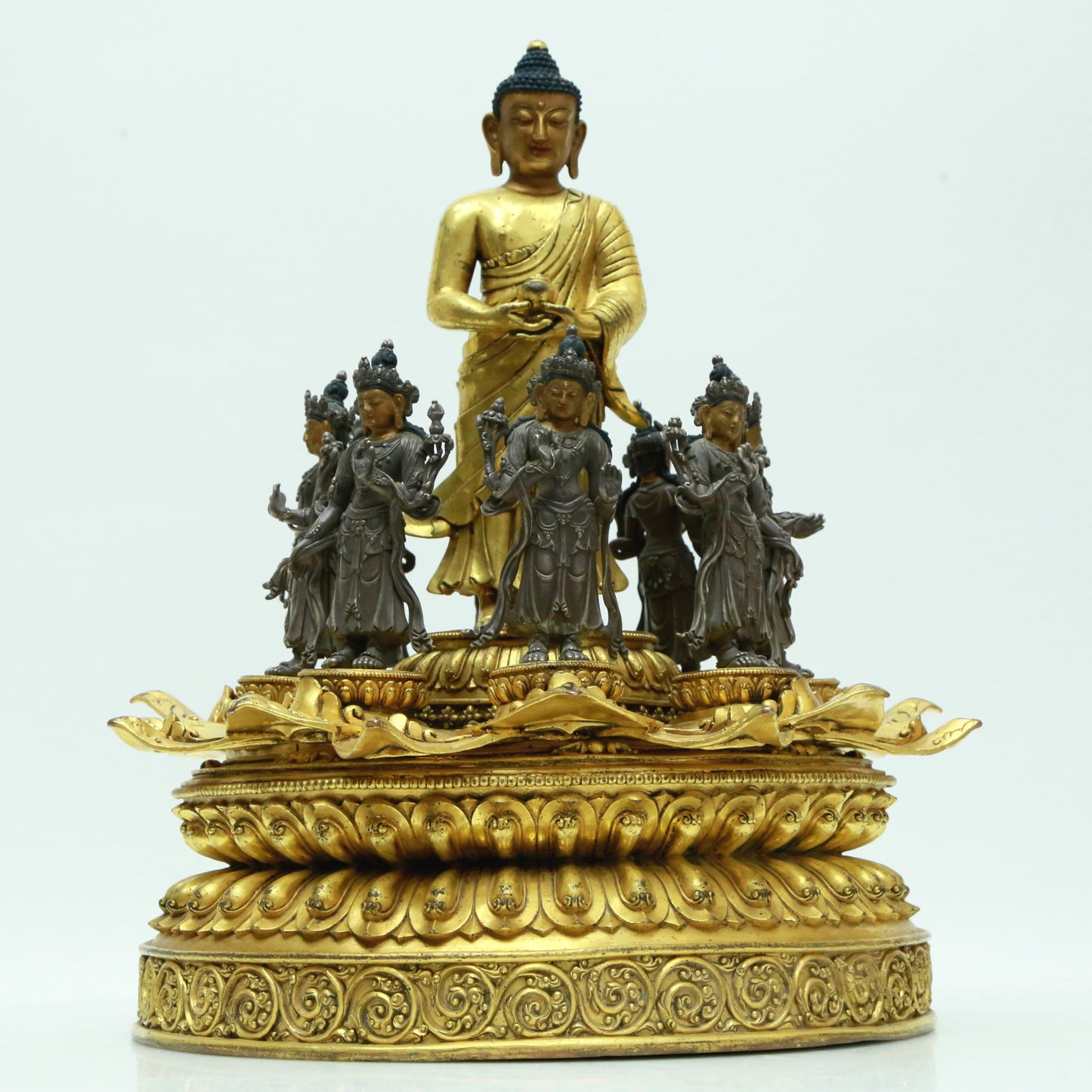 A Magnificent Gilt-Bronze Figure Of Buddha Shakyamuni And A Gilt-Silver Figure Of Tara