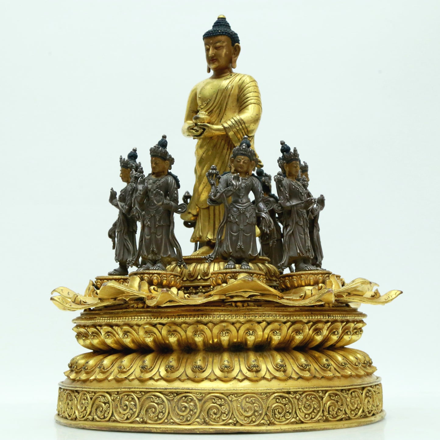 A Magnificent Gilt-Bronze Figure Of Buddha Shakyamuni And A Gilt-Silver Figure Of Tara