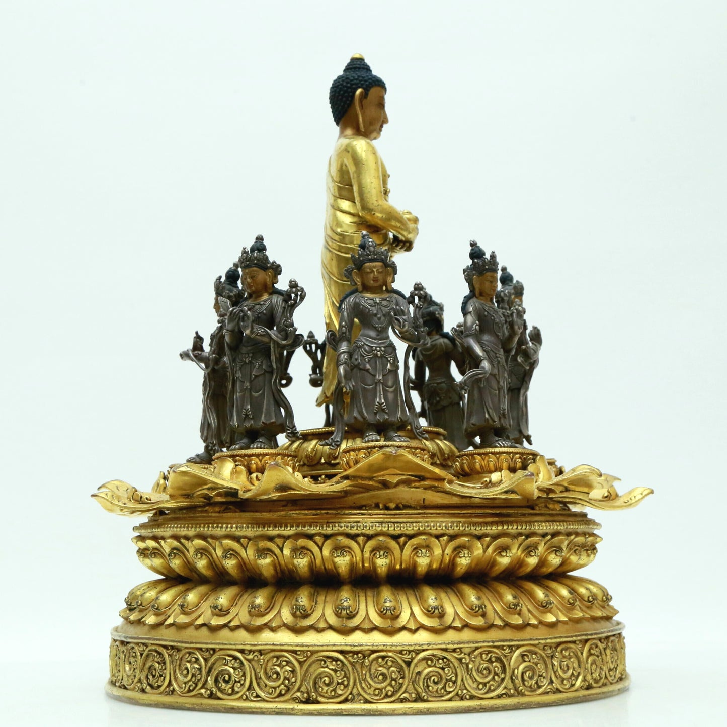 A Magnificent Gilt-Bronze Figure Of Buddha Shakyamuni And A Gilt-Silver Figure Of Tara