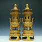 A Brilliant Pair Of Gilt-Bronze 'Animal Mask& Auspicious Cloud' Tripod Censers