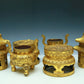 A Brilliant Pair Of Gilt-Bronze 'Animal Mask& Auspicious Cloud' Tripod Censers