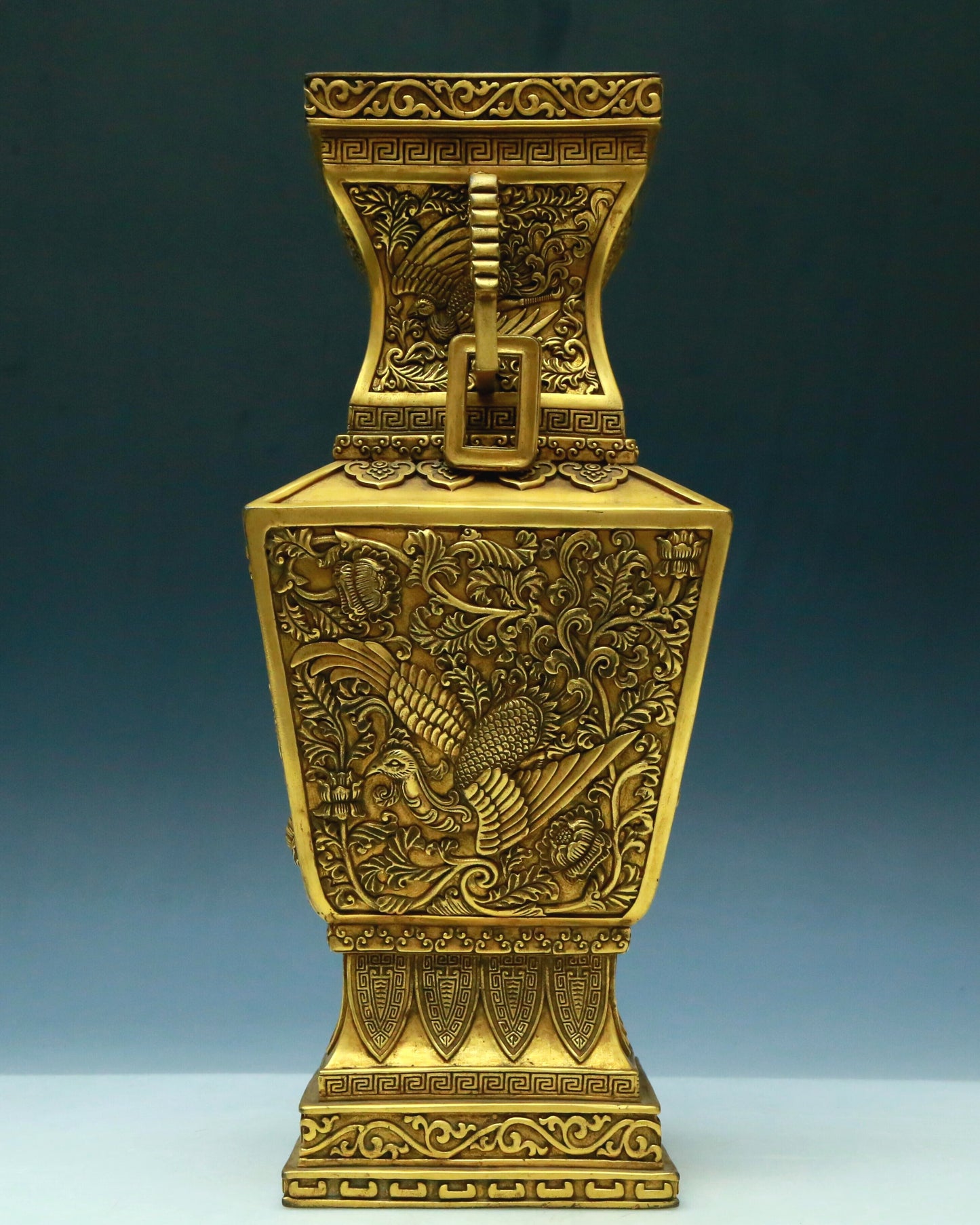 A Brilliant Pair Of Gilt-Bronze 'Dragon, Phoenix, Auspicious Cloud' Vases