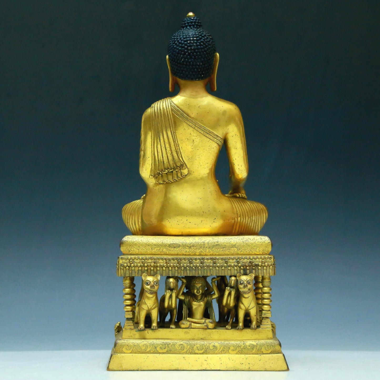 Three Brilliant Gilt-Bronze Figures Of Buddha Shakyamuni