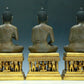 Three Brilliant Gilt-Bronze Silver Figures Of Buddha Shakyamuni