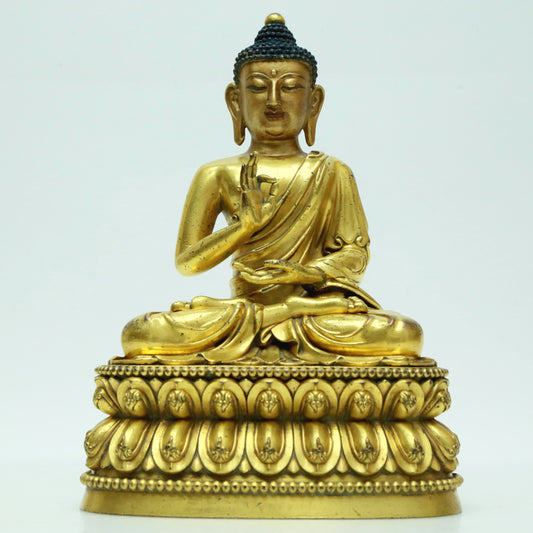 A Magnificent Gilt-Bronze Figure Of Buddha Shakyamuni