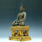 Three Brilliant Gilt-Bronze Silver Figures Of Buddha Shakyamuni