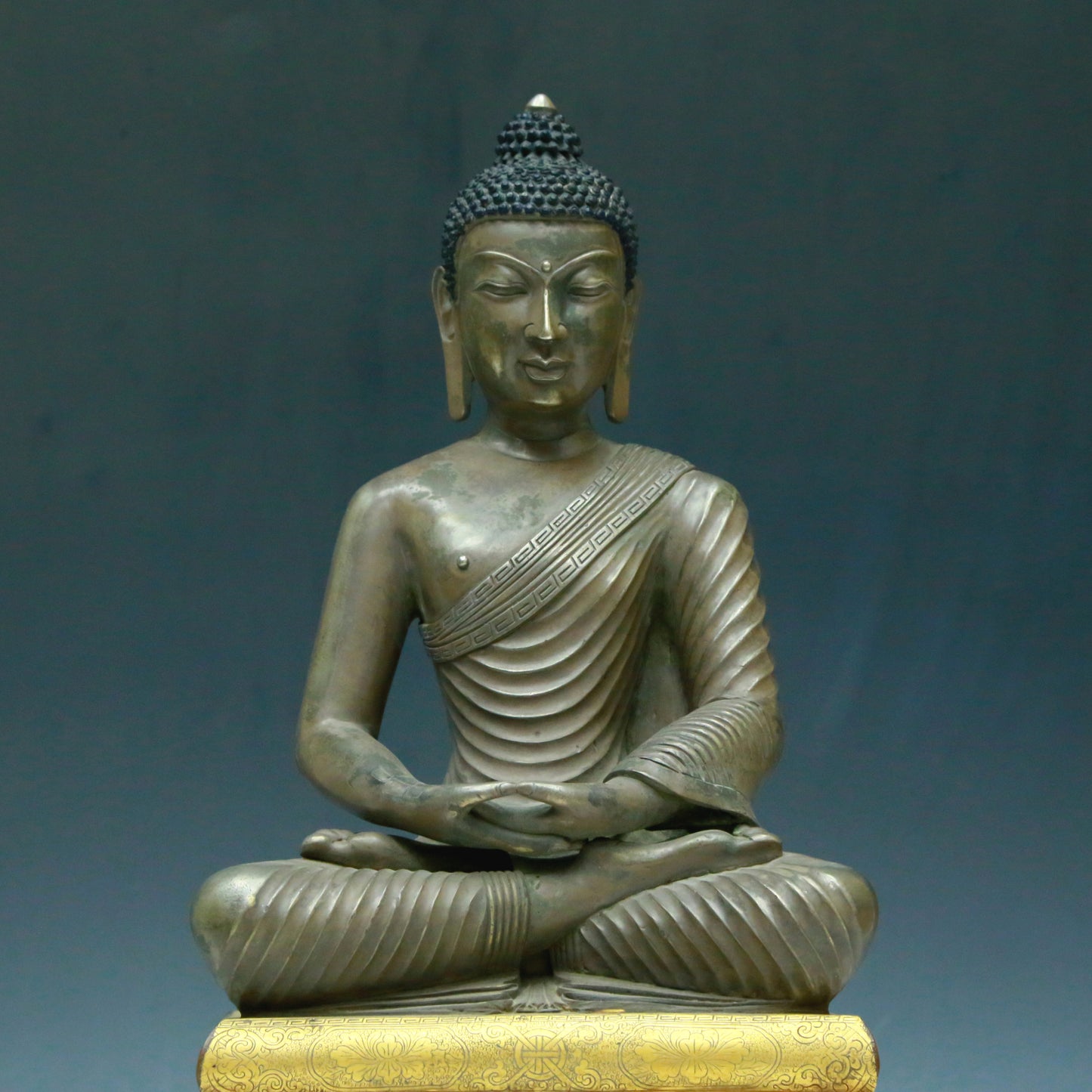 Three Brilliant Gilt-Bronze Silver Figures Of Buddha Shakyamuni